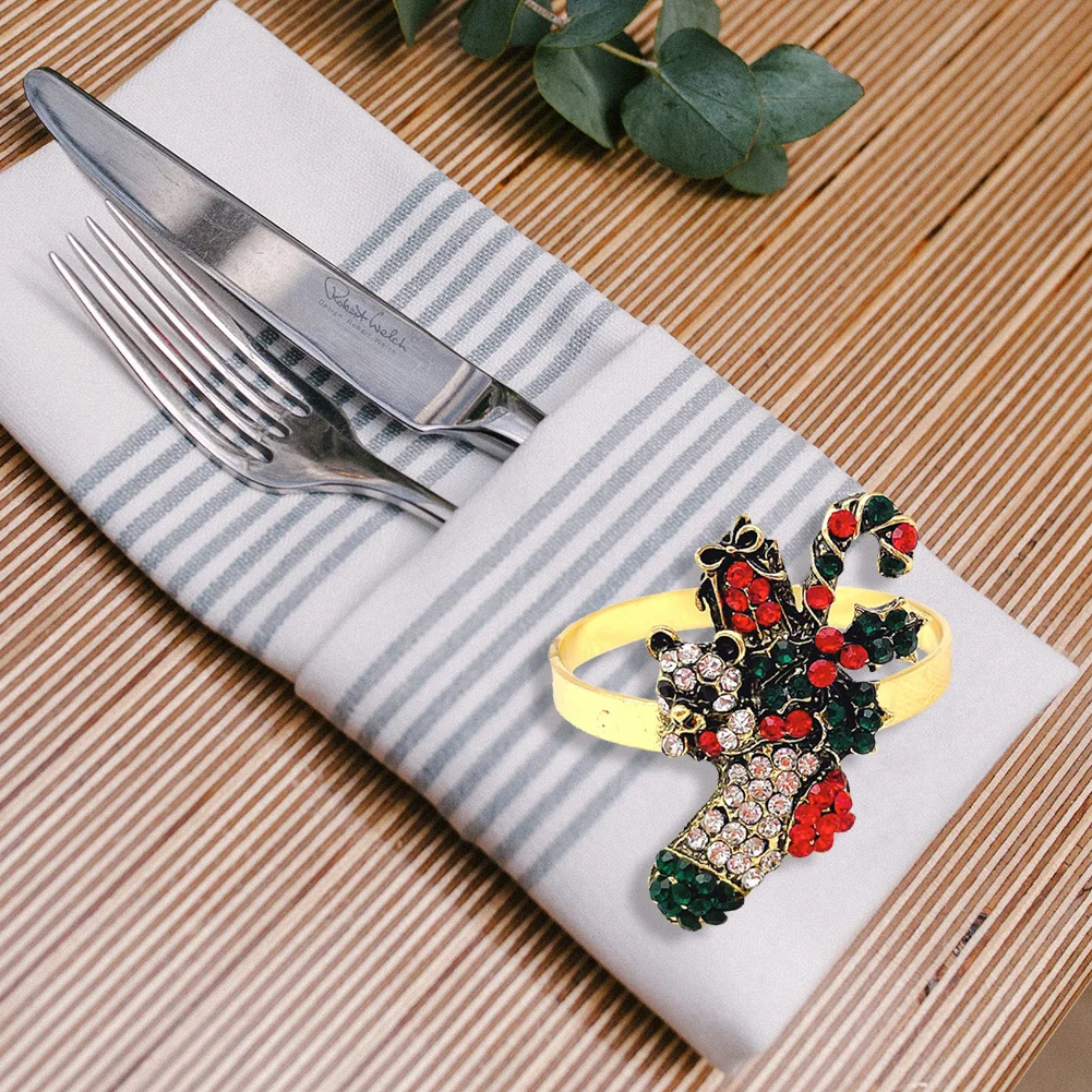 Рождественские кольца Симпатичные застежки для салфеток сервиса столовых