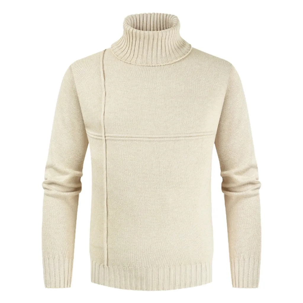 Мужская осенне зимняя повседневная однотонная Водолазка с длинным рукавом
