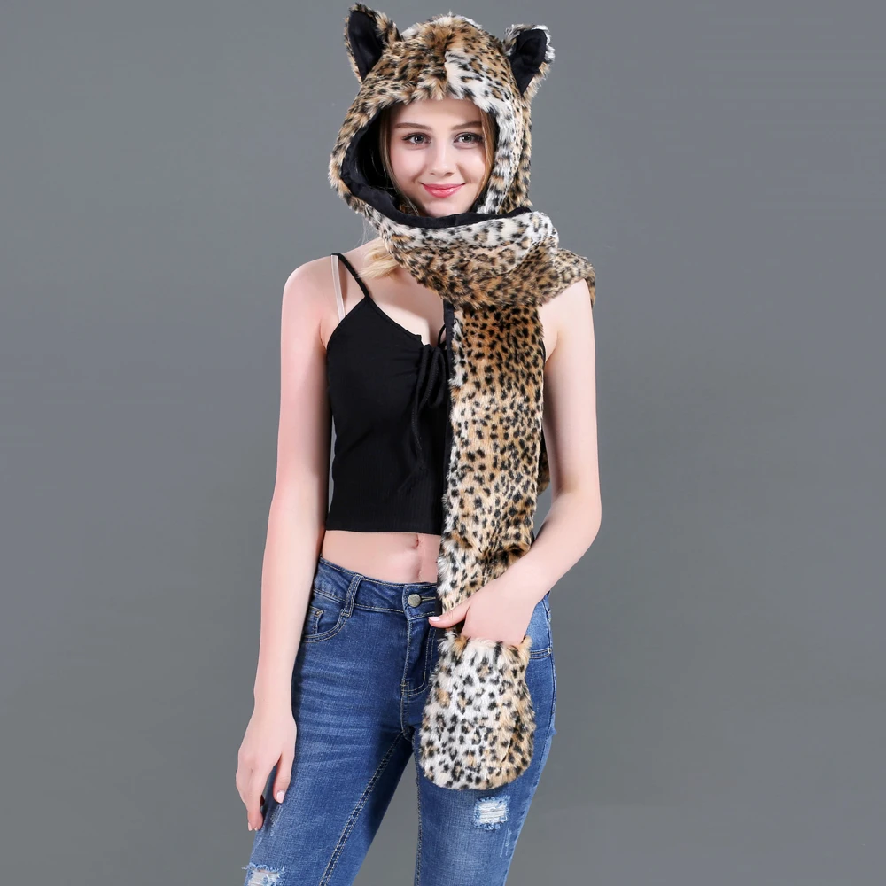 SWAK многоцветный искусственный мех Шапка Комплект одежды с шарфом и перчатки для