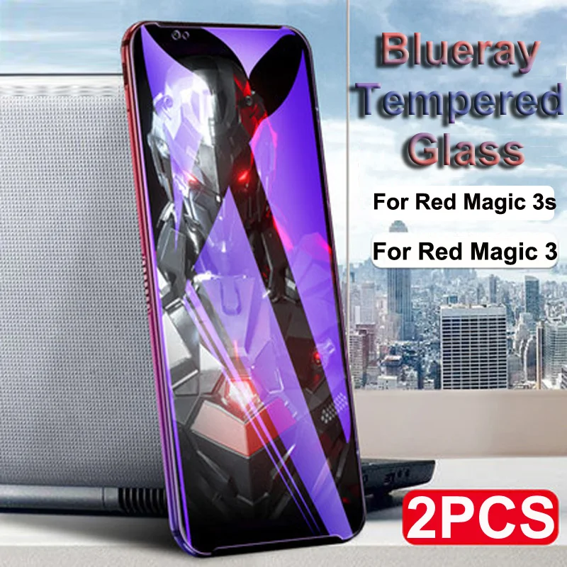 Закаленное стекло для ZTE Nubia Red Magic 3 3s Blueray 2 шт. защитная пленка экрана RedMagic3 NX629J