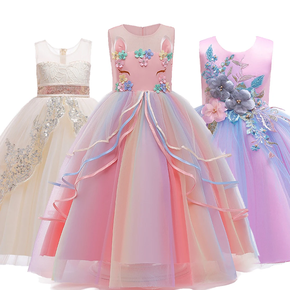 Кружевное платье для девочек Зимние Детские Платья с цветочным принтом