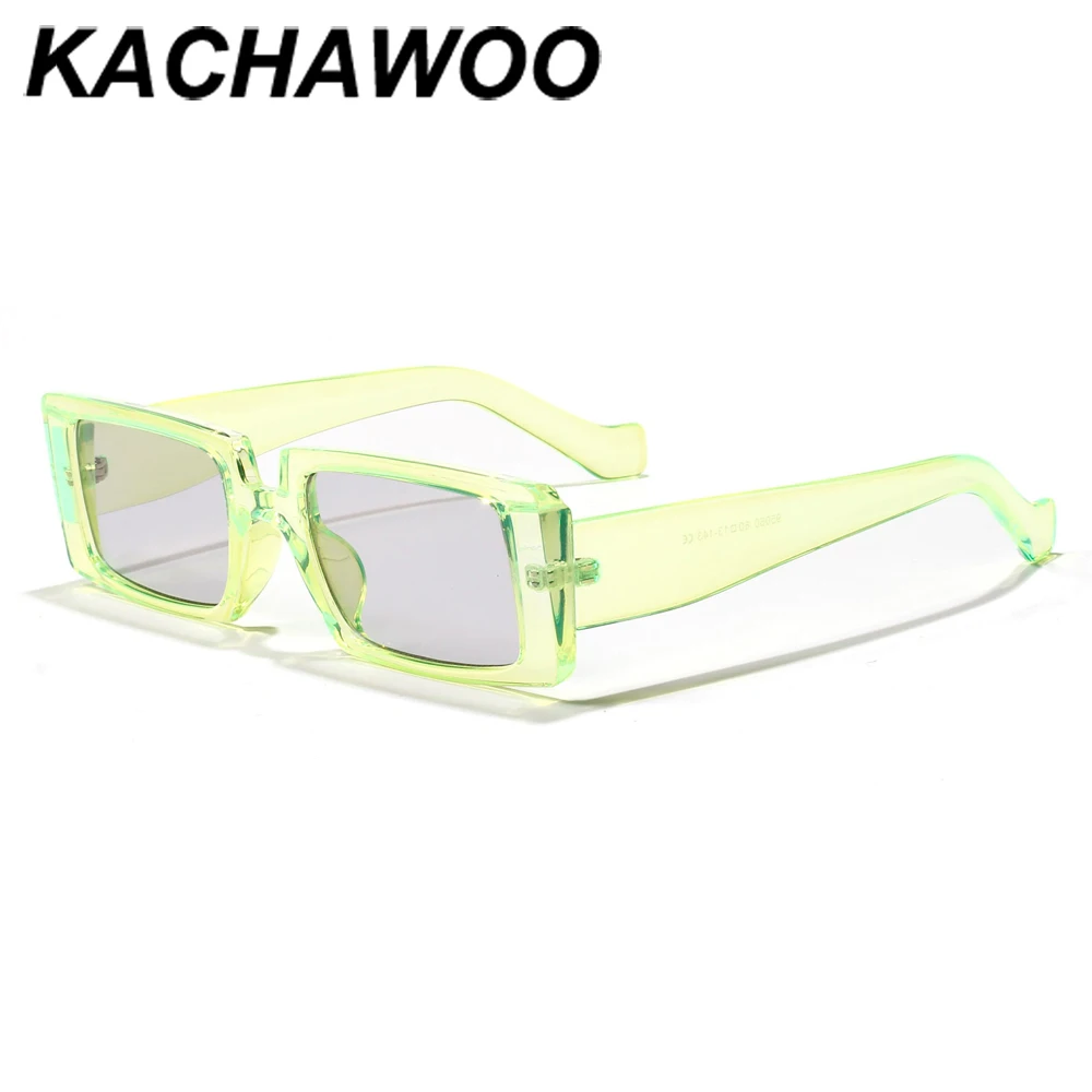 Мужские и женские прямоугольные солнцезащитные очки Kachawoo ретро зеленые uv400 с