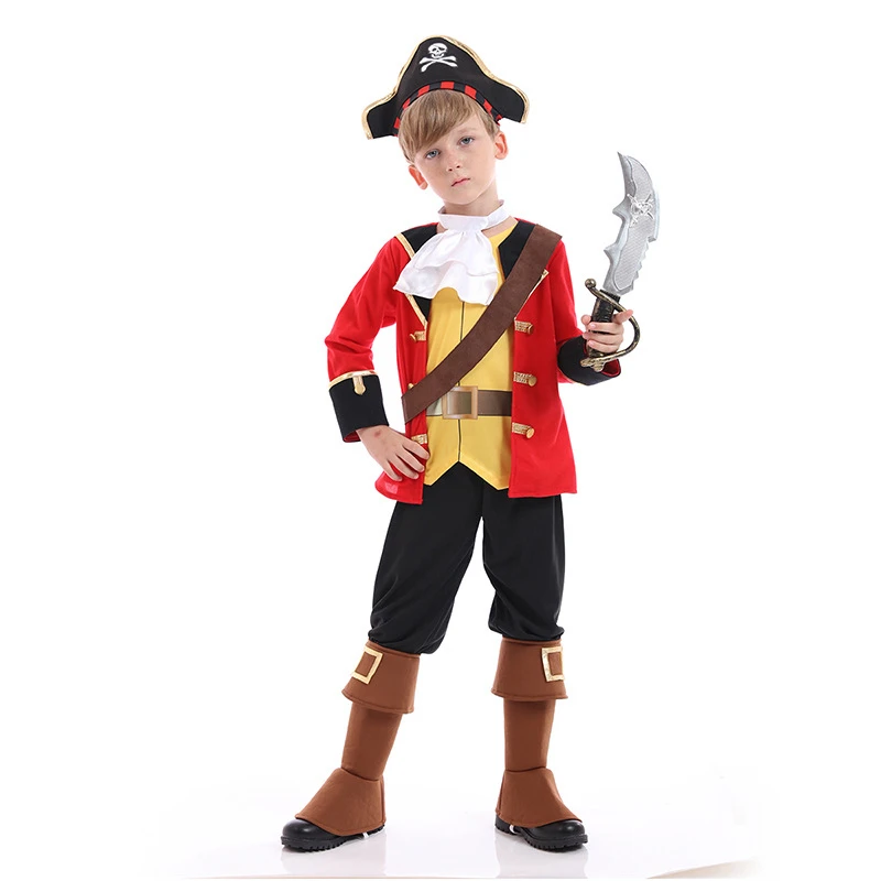

Pirate Captain Cosplay Costume For Kids Boys Girls Halloween Performance Clothing Role Play Game Adventure Carnival Party Sailor
