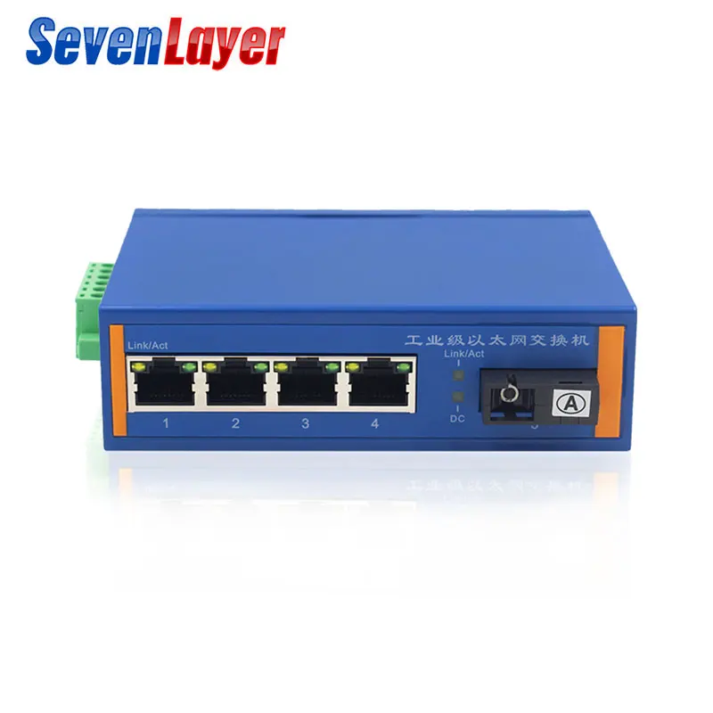 Промышленный Ethernet коммутатор 10/100 м волоконные переключатели 1SC 4 RJ45