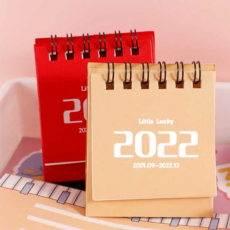 

2022 Cute Creative Mini Durable Desk Calendar Desktop Decoration Student Schedules Notebook Stationery School Supplies