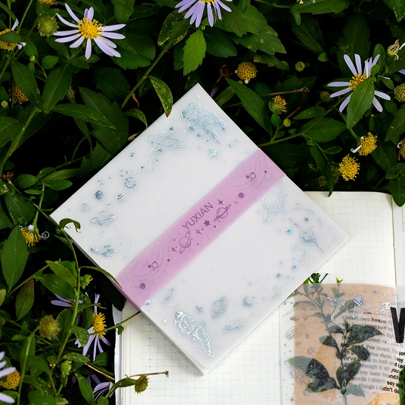 Лазерная Луна планета Galaxy Bullet Journal прозрачная бумага Блокнот для заметок липкий