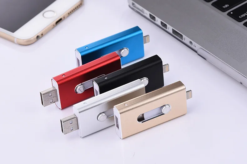 USB флеш-накопитель 128 Гб 64 ГБ 32 ГБ оперативной памяти, 16 Гб встроенной памяти, 8 ГБ для iPhone 7 plus iOS Android телефон флэш-накопитель "молния" диск 3 в 1 Memory Stick