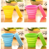 500pcs portable silicone folding water cup candy color silicone traveling foldable cups for travel outdoor drinkware sn3802