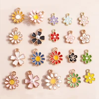 10pcs cute daisy sakaru flowers charms snowflake charms pendants for necklace earrings diy jewelry making accessories