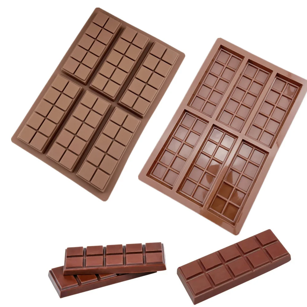 

Silicone Chocolate Bar Sweet Molds Hot Chocolate Moulds Rectangle Baking Silicon Bakeware Molds Shape Wax Flexible Molds