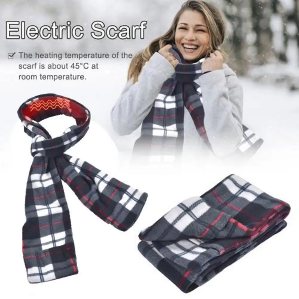 Унисекс термо шарф с подогревом Лыжный Теплый шейный чехол на батарейках для