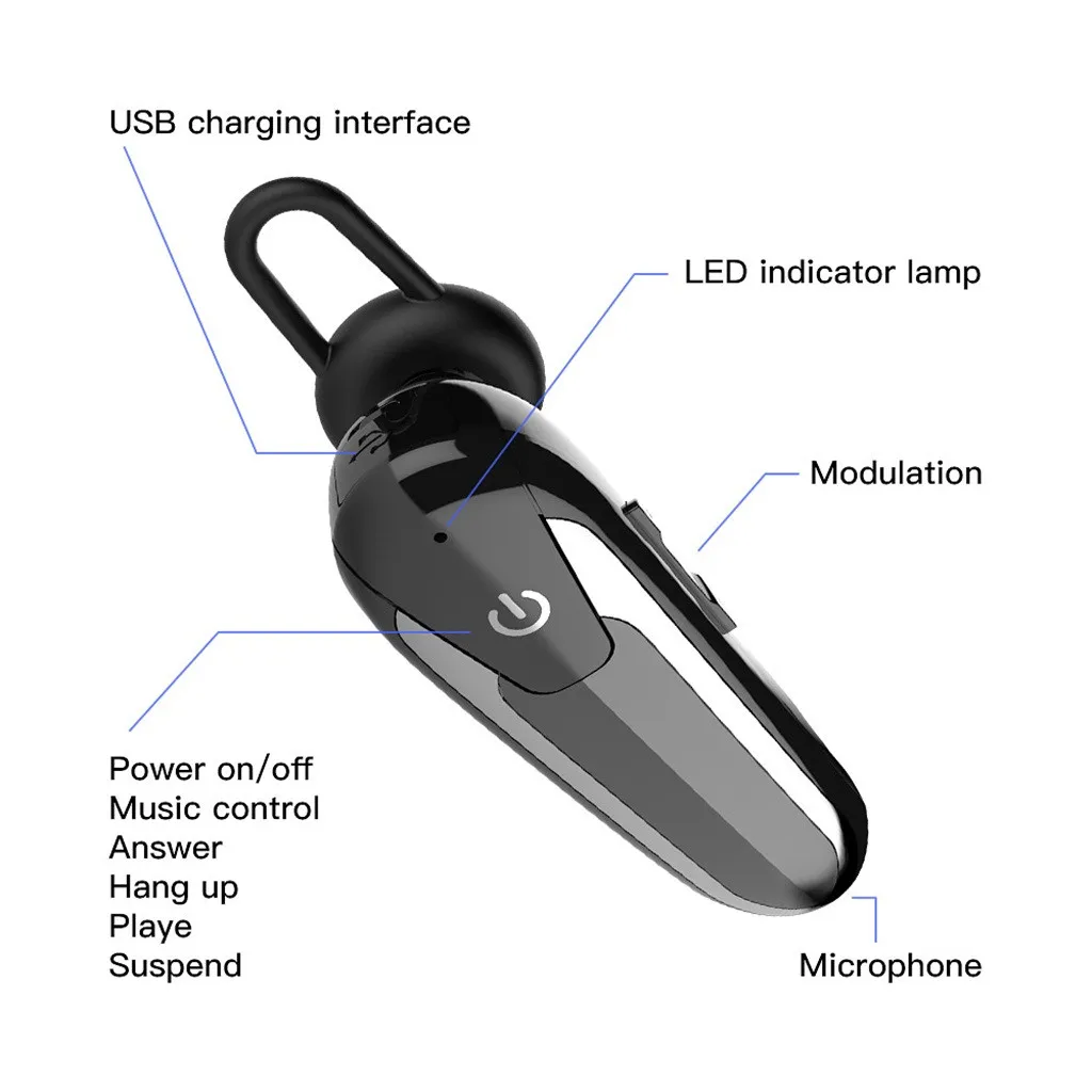 Беспроводной наушник крепление наушников с Bluetooth наушники один Handfree микрофоном
