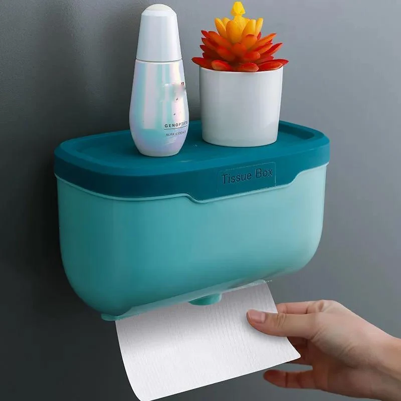 Wall Mount Bathroom Tissue Storage Box Punch-Free Phone Rack Case Toilet Paper Holder Waterproof Shelf Organizer | Дом и сад