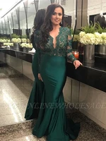 new arrivals long prom dresses with appliques and lace long sleeve formal graduation evening party gown custom made plus size