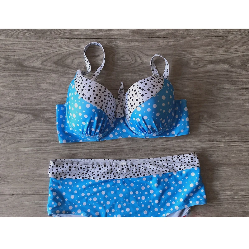 2020 женский купальник большого размера ретро-бикини в горошек пикантный модный