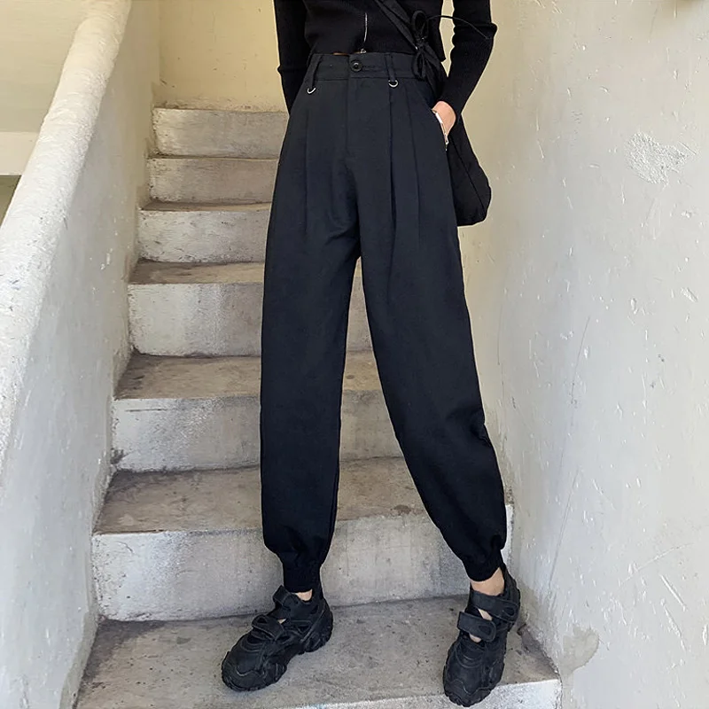 

Autumn 150cm Short Women's Pants 2020 New Ankle Banded Working Pants Women's Slimming High Waist 155 Small Tall