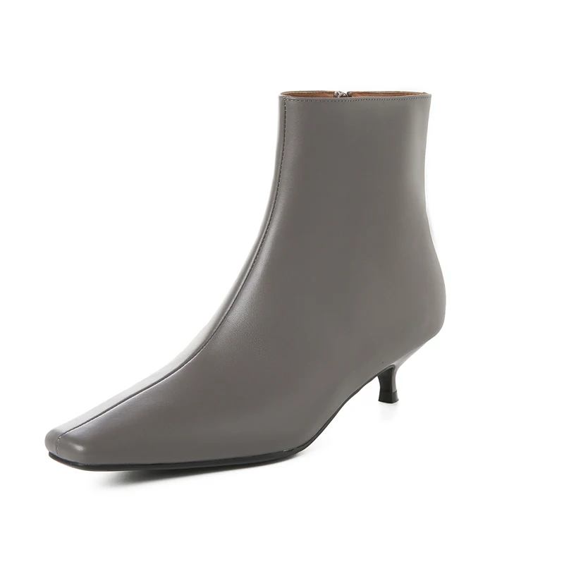 Новинка Сезон весна-осень Женские ботильоны из натуральной кожи на молнии