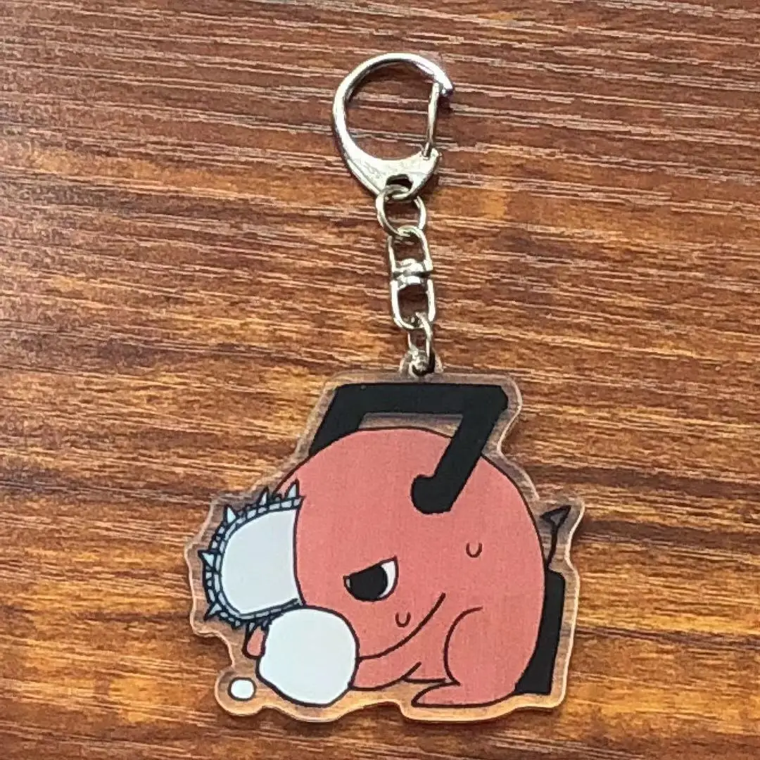 Anime Chainsaw Man Pochita Keychain Cartoon Props Unisex Acrylic Keyring Pendant