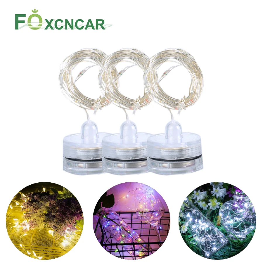 Светодиодный светильник 2 м серебряная проволочная гирлянда настольная лампа