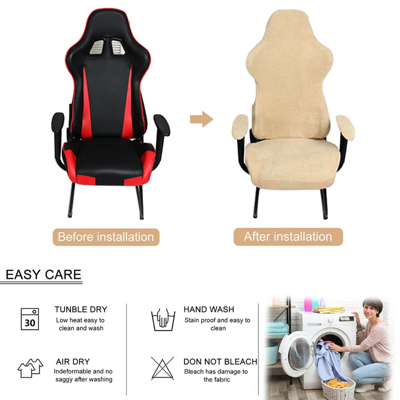 

Gamer Chair Cover Solid Color Removable Multicolor Anti-dirty Cushion Covers Computer Case Gaming Office Chairs Decoration Home