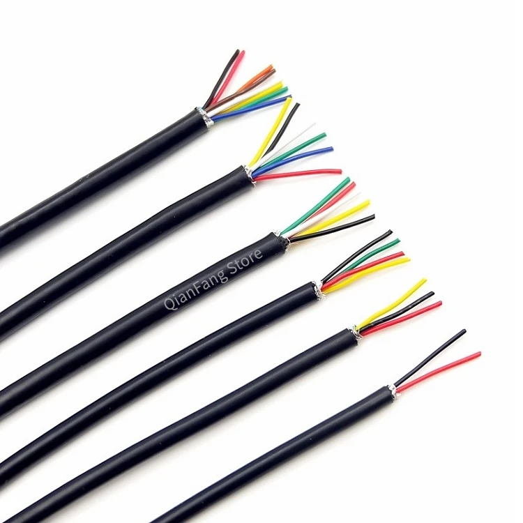 2 м экранированный провод кабель 26AWG 24AWG 22AWG канал аудио линия 3 4 5 6 8 ядер медный