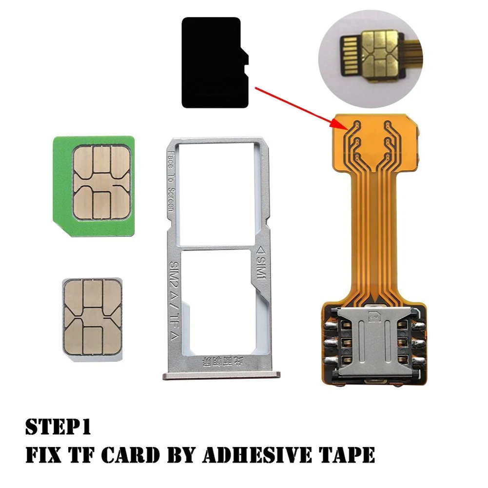 Двойной адаптер Micro SD для двух SIM-карт Android Extender 2 Nano SIM-адаптер Xiaomi Redmi телефона Samsung
