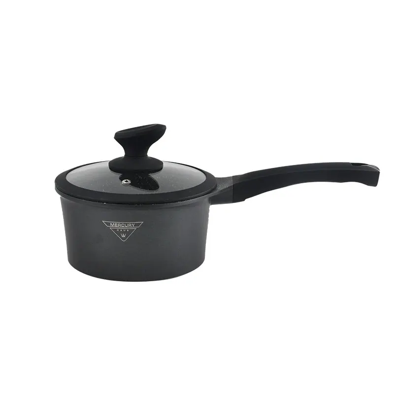 Антипригарная кухонная разноцветная кастрюля из литого алюминия 6 шт. сковорода