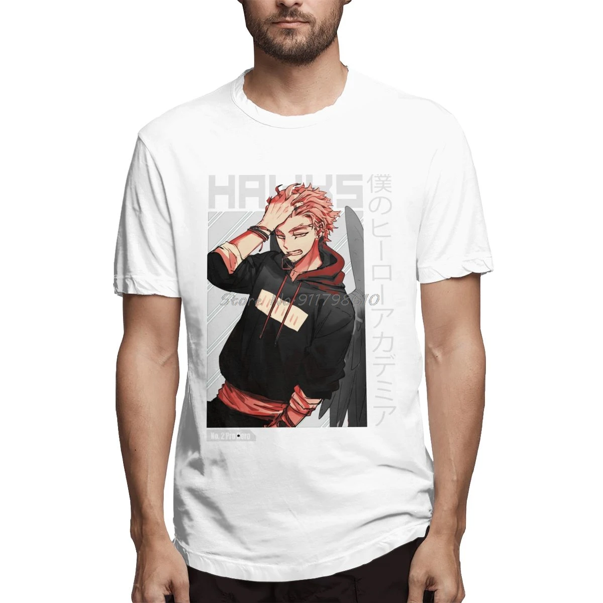 Футболка мужская хлопковая с коротким рукавом уличная одежда аниме Мой герой