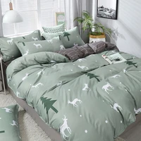 fashion christmas bedding set sheet duvet cover pillowcase combination green tree flower pink heart bed cover bed linen