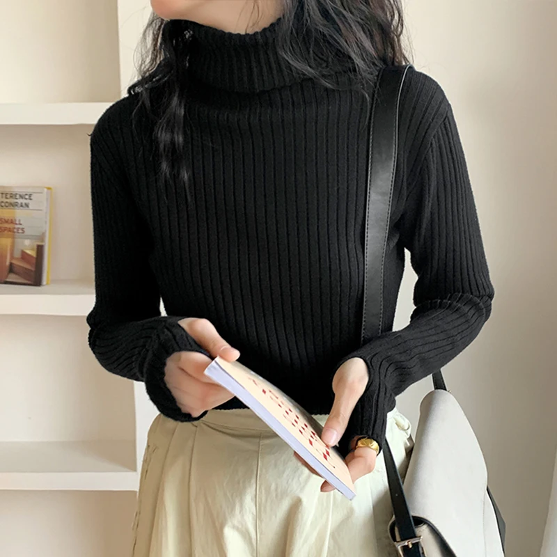 AOSSVIAO 2021 осень зима женский свитер пуловер базовые ребристые свитера хлопковые