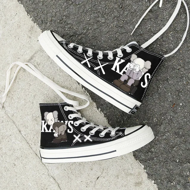 

High-Top Hand-Painted Casual Women's Canvas Shoes Fashion Cartoons Graffiti Female Sneakers Spring Summer Sports Ladies Shoes