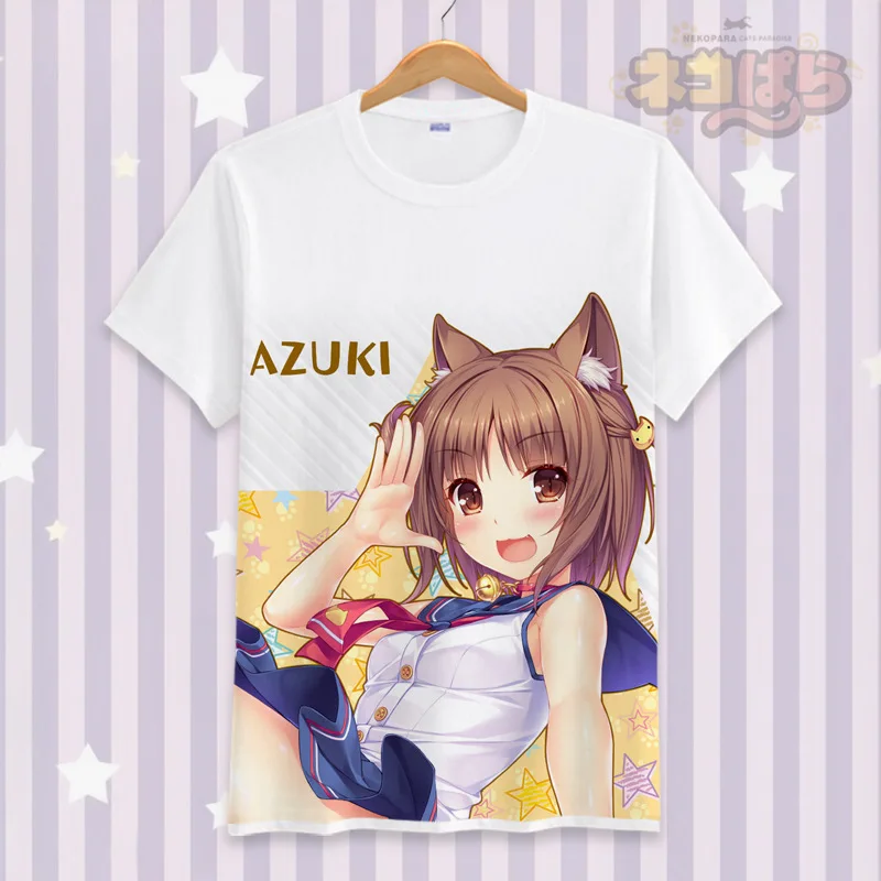 Японская аниме NEKOPARA косплей футболка мультфильм 3D печатных летняя для