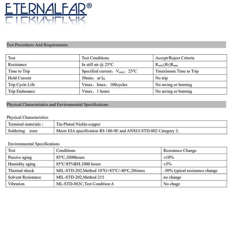 

Resettable Fuse PTC SMD2920 Series 2920 mils 7555 mm JK 030L JK-SMD030L 300MA 0.3A 60V DC Faster Tripping Surface Mountable