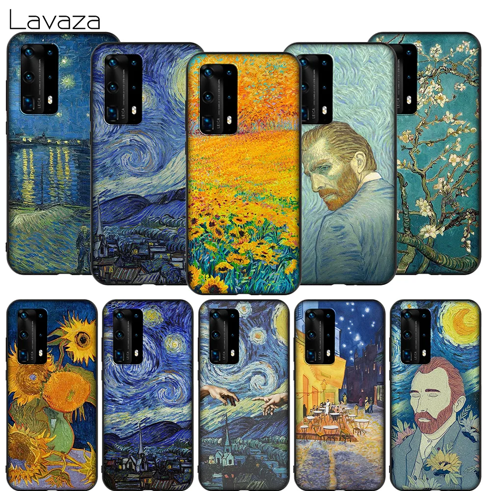Тонкий чехол Lavaza с изображением Ван Гога звездной ночи для Huawei P8 P9 P10 P20 P30 Y6 Y7 Y9 Lite