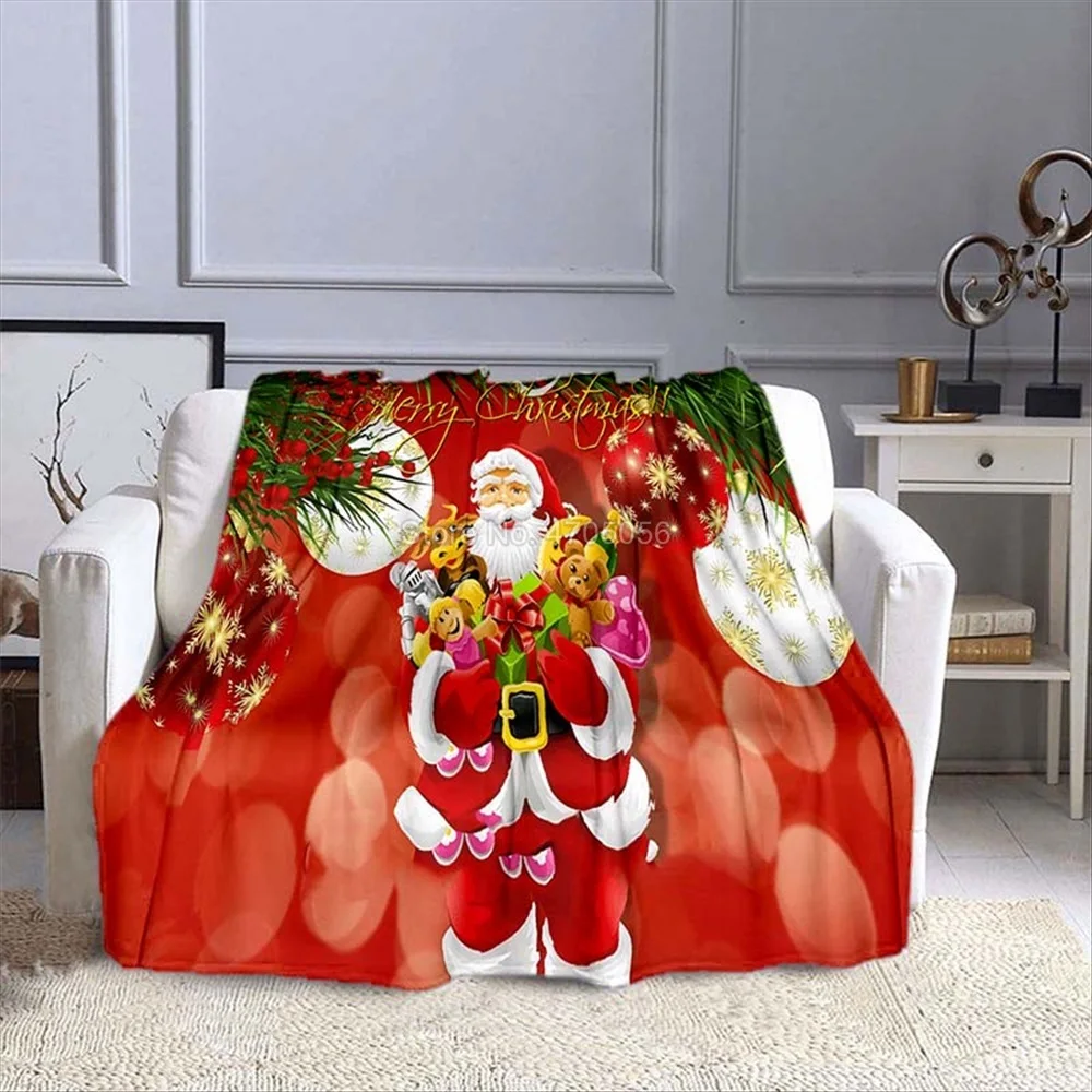 

Красное фланелевое одеяло, модный плед для взрослых, украшение для новогоднего подарка, Рождества, путевечерние