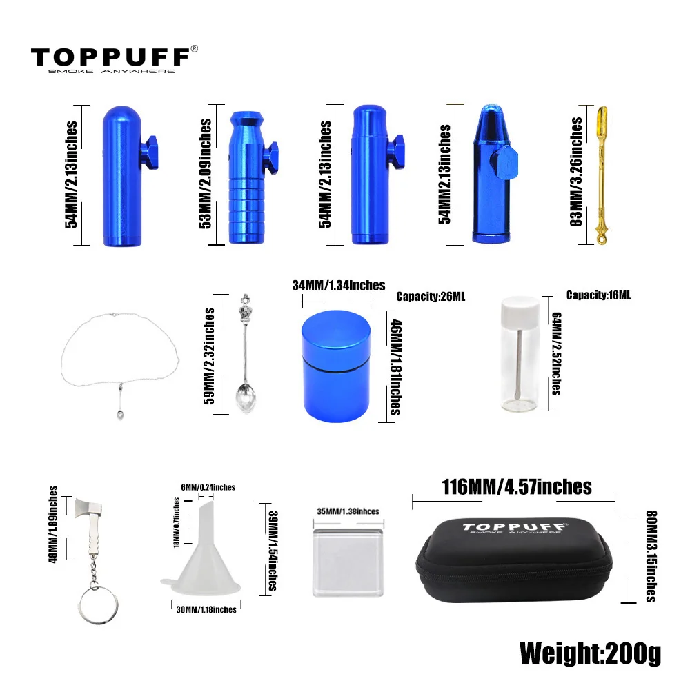 Набор для табака алюминиевая пуля табак + металлическая ложка-дозатор контейнер