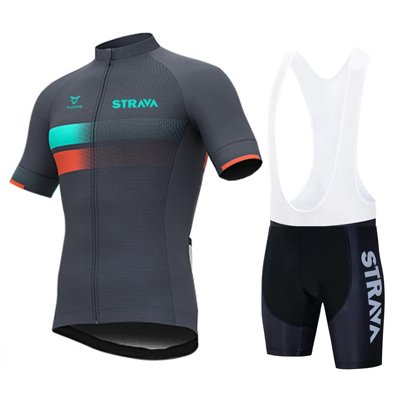 

STRAVA 2021 Pro Cycling Kleding Sets Bike uniform Zomer Mans Wielertrui Set Road Fiets Jerseys MTB fiets Slijtage