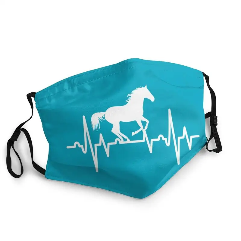 

Horse Heartbeat Reusable Unisex Adult Riding Mouth Face Mask Anti Haze Dustproof Protection Cover Respirator Mouth-Muffle