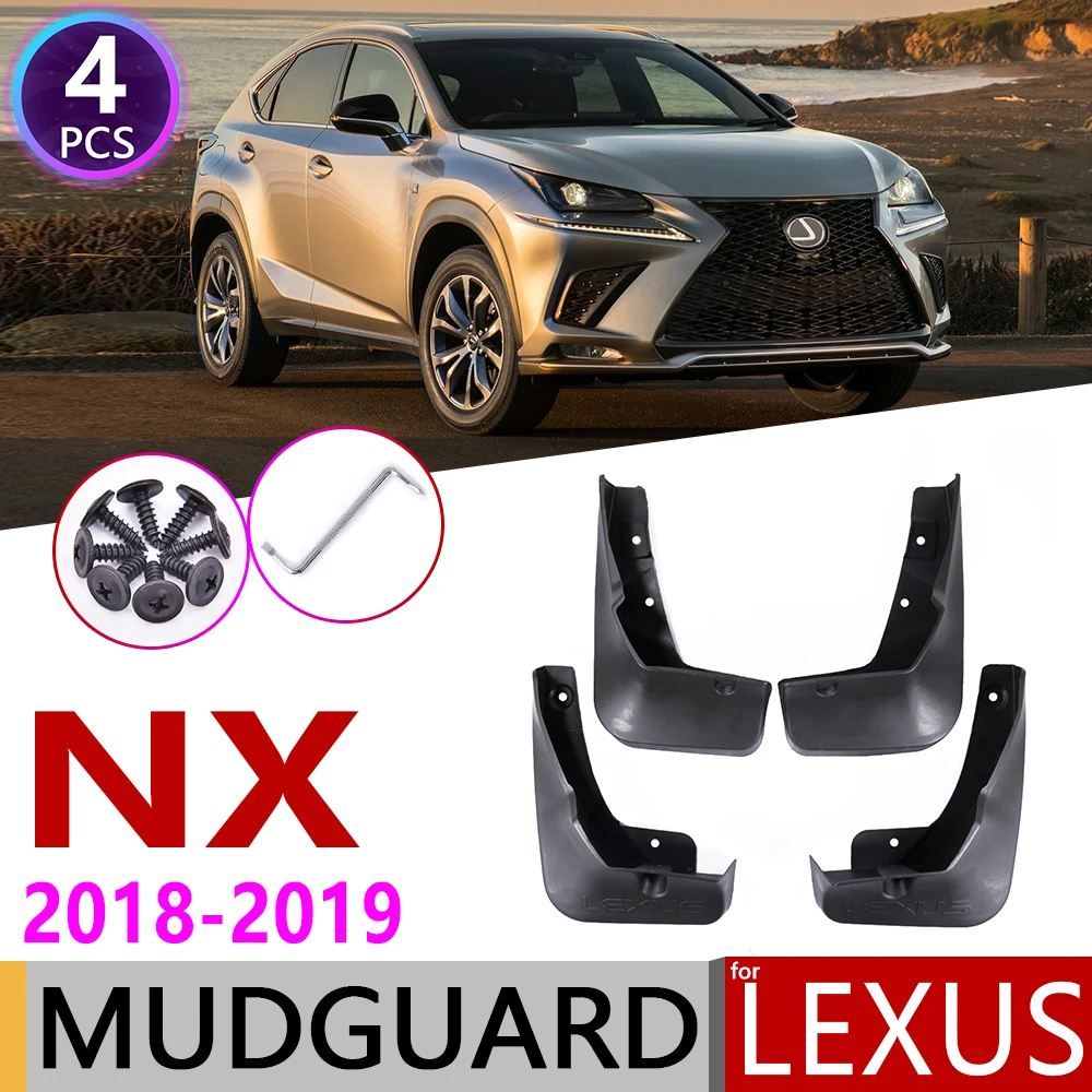 

4 PCS Front Rear Car Mudflaps for Lexus NX NX200 NX300 2018~2019 Fender Mud Guard Flap Splash Flaps Mudguards Accessories