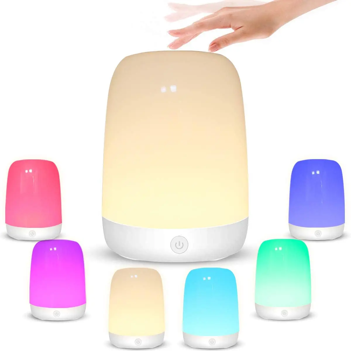 

Touch Bedside Lamp USB Rechargeable Dimmable LED Bed Table Lamp 3 Brightness RGB Warm Yellow Night Light Living Room Bedroom