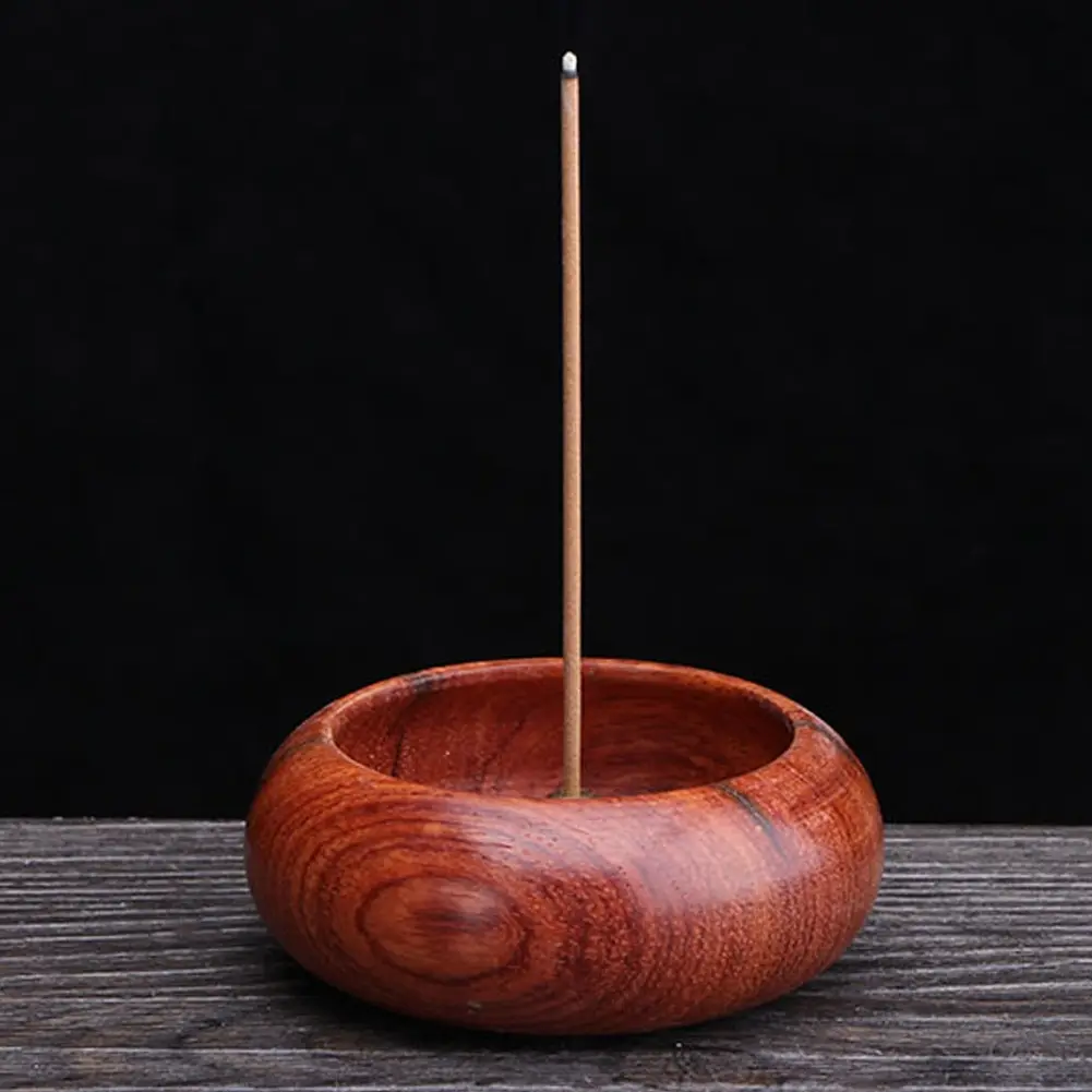 

1pc Rosewood Incense Burner Stick Holder Bowl Shape Incense Stand Holder Censer Home Decoration Smell Aromatic Incense Burners