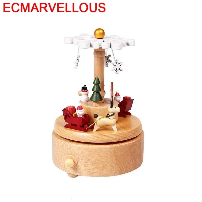 Birthday Gift For Girlfriend Home Decoration Accessories Musical Caixa Wood Carousel Boite A Musique caja De Musica Music Box | Дом и сад