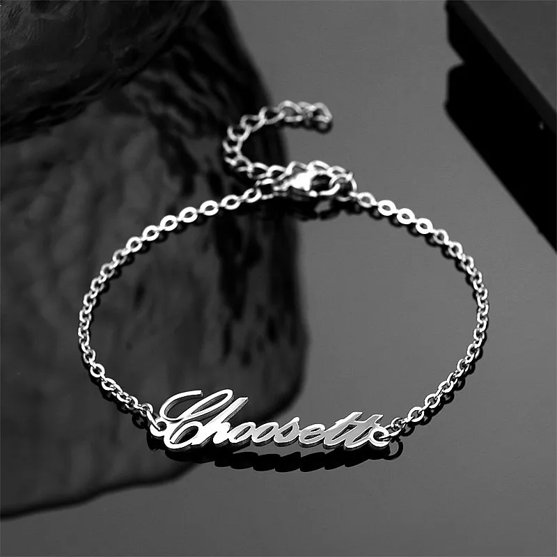 Индивидуальный именной браслет для женщин и мужчин персонализированный из