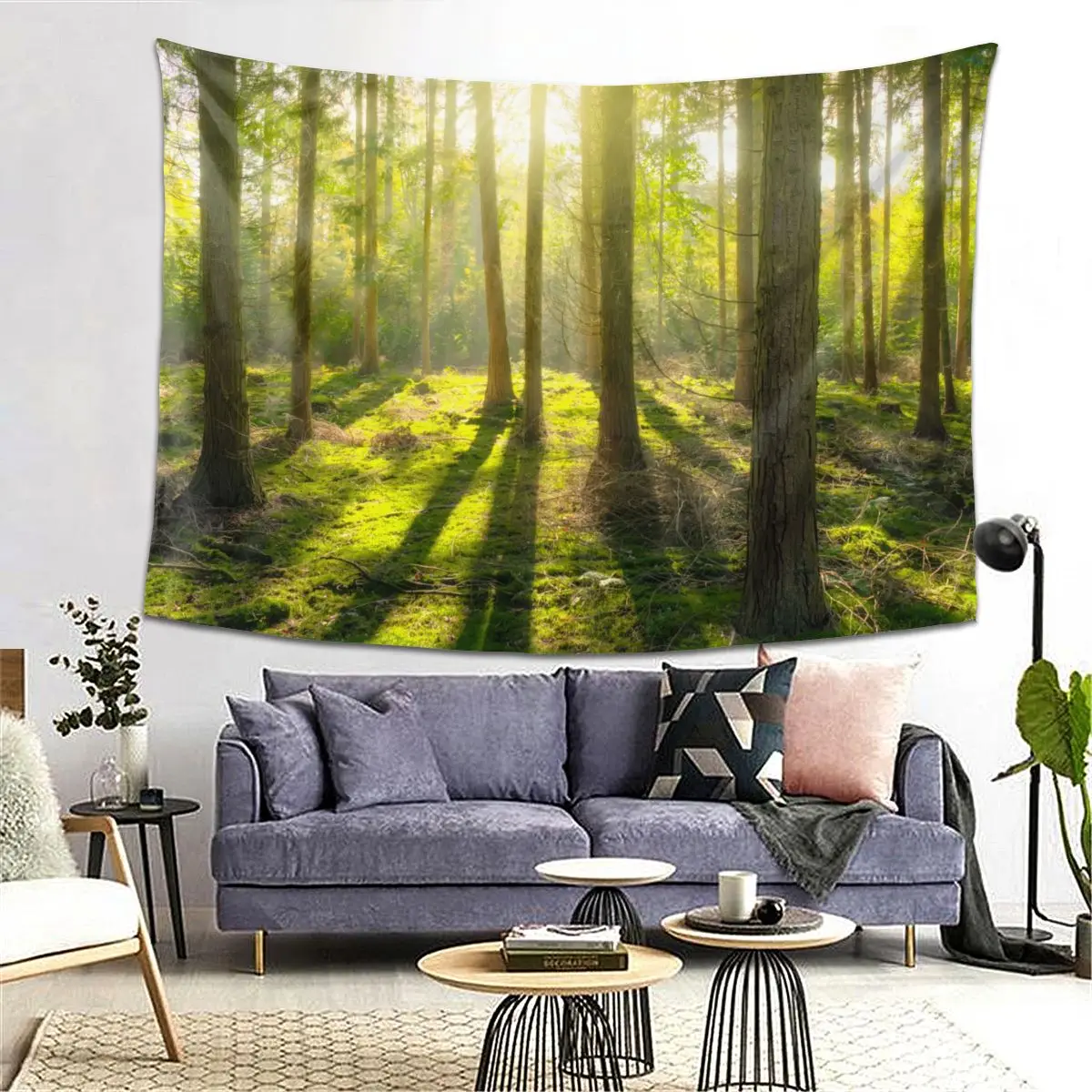 Натуральный ЛЕС красивый Печатный Большой Настенный Гобелен дешевый хиппи