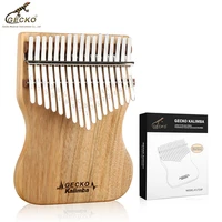 gecko kalimba thumb piano 17 keys solid wood body musical instrument with learning book tune hammer