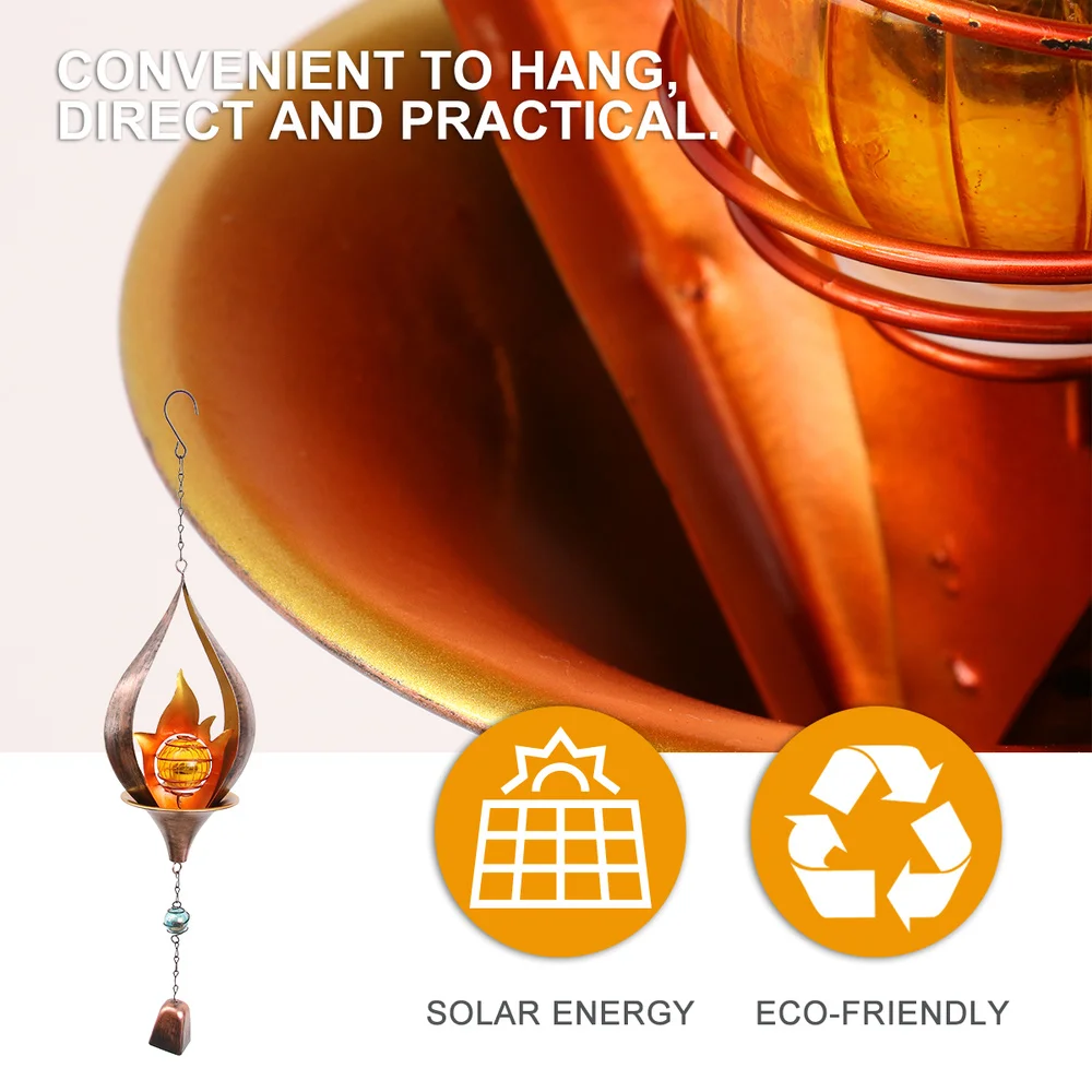 

1Pc Flame Shape Wind-bell Garden Hanging Decoration Creative Aeolian Bells (Brow