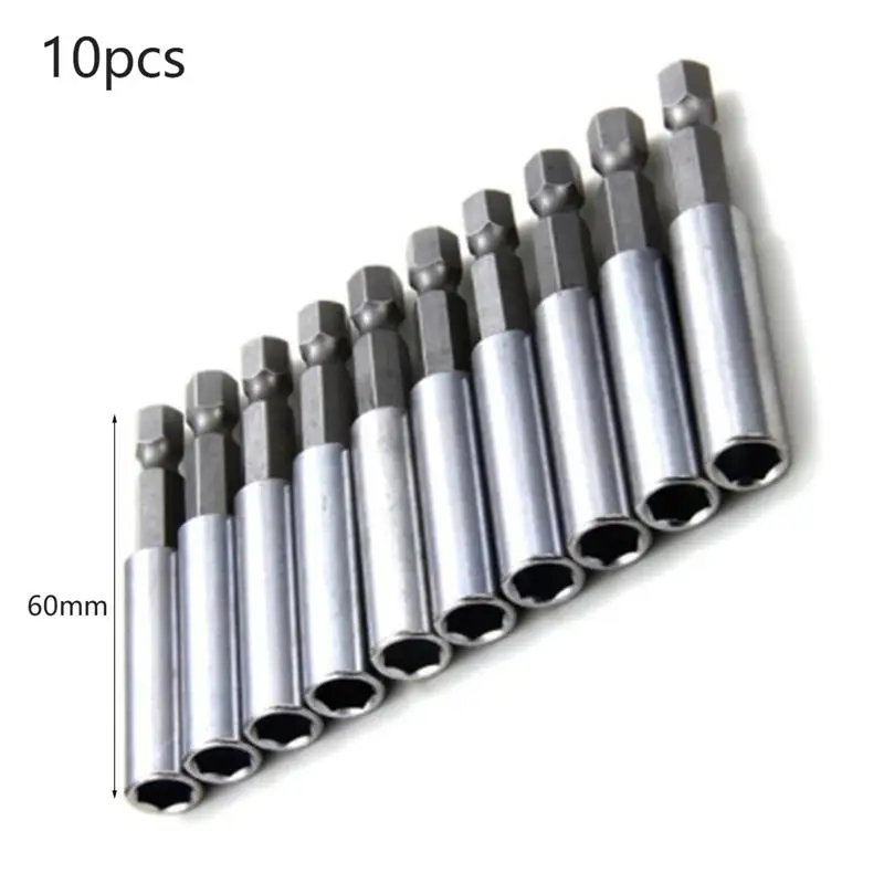 

10Pcs 1/4" Hex Shank Magnetic Drill Bit Holder Extension Extender Screwdriver Extend Socket Bar Rod Tool for Electric Drills
