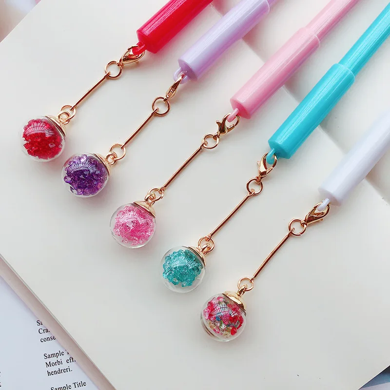 5 шт. мини стеклянный шар желаний гелевая ручка с подвеской набор Хрустальная