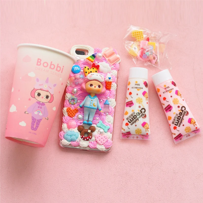 

bobbi blind box mobile phone DIY decoration set handmade creation toy gift