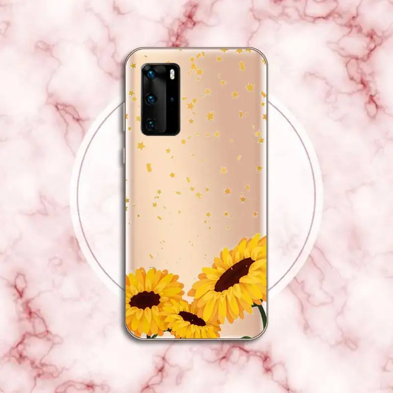 

sunflower Luxury Unique Design Phone Case Transparent for Huawei P honor 8 10i 20 30 40 smart 2019